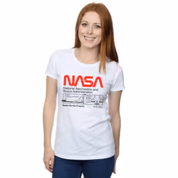 NASA Womens/Ladies Classic Space Shuttle Cotton T-Shirt - XXL, White
