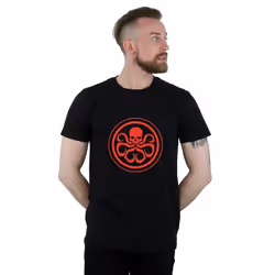 Marvel Mens Hydra Logo Cotton T-Shirt - XL, Black