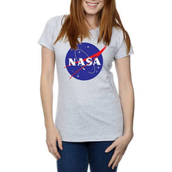 NASA Womens/Ladies Insignia Logo T-Shirt - XXL, Sports Grey