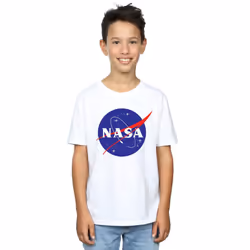 NASA Boys Insignia Logo Cotton T-Shirt - 12-13 Years, White