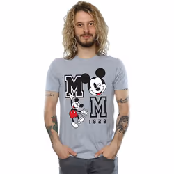 Disney Mens Jump And Wink Mickey Mouse T-Shirt - XXL, Sports Grey