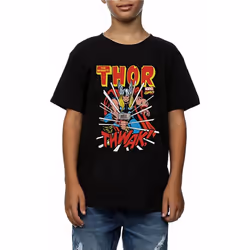Thor Boys Thwak Cotton T-Shirt - 9-11 Years, Black