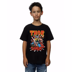 Thor Boys Thwak Cotton T-Shirt - 9-11 Years, Black