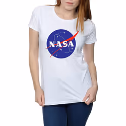 NASA Womens/Ladies Classic Insignia Cotton Logo T-Shirt - S, White