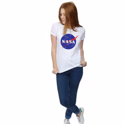 NASA Womens/Ladies Classic Insignia Cotton Logo T-Shirt - S, White