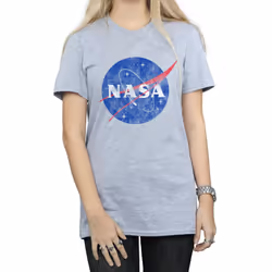 NASA Womens/Ladies Classic Insignia Logo Boyfriend T-Shirt - S, Sports Grey
