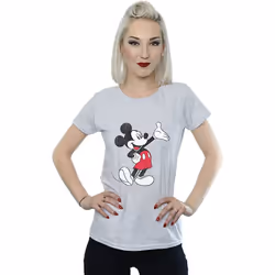 Disney Womens/Ladies Traditional Wave Mickey Mouse Boyfriend T-Shirt - XL, Sports Grey