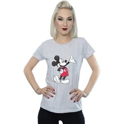 Disney Womens/Ladies Traditional Wave Mickey Mouse Boyfriend T-Shirt - XL, Sports Grey
