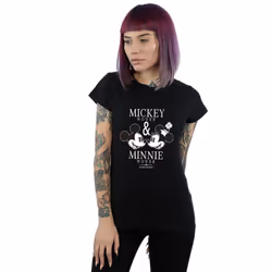 Disney Womens/Ladies Mousecrush Mondays Mickey & Minnie Mouse Cotton T-Shirt - S, Black