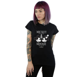 Disney Womens/Ladies Mousecrush Mondays Mickey & Minnie Mouse Cotton T-Shirt - S, Black