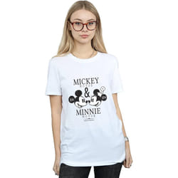 Disney Womens/Ladies Mousecrush Mondays Mickey & Minnie Mouse Cotton T-Shirt - M, White