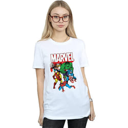 Marvel Womens/Ladies Hero Group Cotton Boyfriend T-Shirt - XL, White