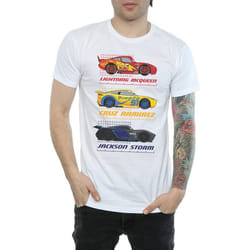 Cars Mens Racer Profile Cotton T-Shirt - XL, White