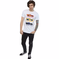 Cars Mens Racer Profile Cotton T-Shirt - XL, White