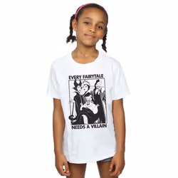 Disney Girls Every Fairy Tale Needs A Villain Cotton T-Shirt - 9-11 Years, White