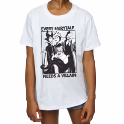 Disney Girls Every Fairy Tale Needs A Villain Cotton T-Shirt - 9-11 Years, White