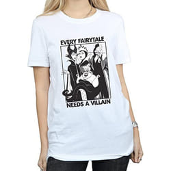 Disney Womens/Ladies Every Fairy Tale Needs A Villain Cotton Boyfriend T-Shirt - S, White