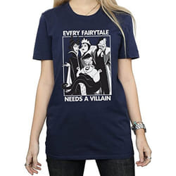 Disney Womens/Ladies Every Fairy Tale Needs A Villain Cotton Boyfriend T-Shirt - S, Navy Blue