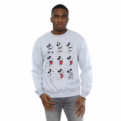 Disney Mens Mickey Mouse Evolution Sweatshirt - L, Sports Grey