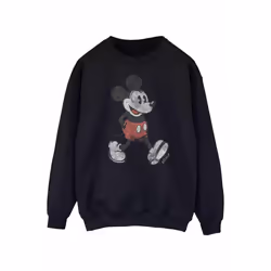 Disney Womens/Ladies Walking Mickey Mouse Sweatshirt - XL, Black