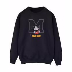 Disney Womens/Ladies Classic M Mickey Mouse Sweatshirt - XXL, Black
