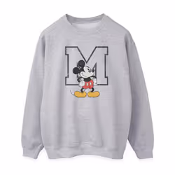 Disney Womens/Ladies Classic M Mickey Mouse Sweatshirt - XL, Heather Grey