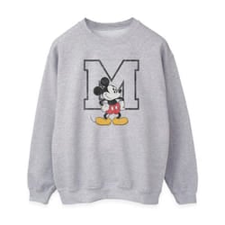 Disney Womens/Ladies Classic M Mickey Mouse Sweatshirt - XL, Heather Grey