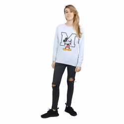 Disney Womens/Ladies Classic M Mickey Mouse Sweatshirt - XL, Heather Grey