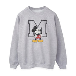 Disney Womens/Ladies Classic M Mickey Mouse Sweatshirt - XXL, Heather Grey