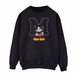 Disney Mens Classic M Mickey Mouse Sweatshirt - S, Black