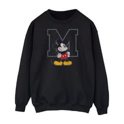 Disney Mens Classic M Mickey Mouse Sweatshirt - S, Black
