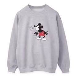 Disney Womens/Ladies Mickey Mouse Tongue Sweatshirt - XXL, Heather Grey