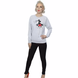 Disney Womens/Ladies Mickey Mouse Tongue Sweatshirt - XXL, Heather Grey