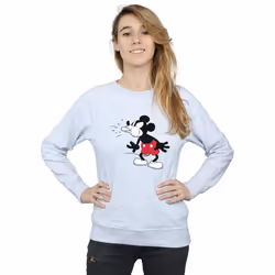 Disney Womens/Ladies Mickey Mouse Tongue Sweatshirt - XXL, Heather Grey
