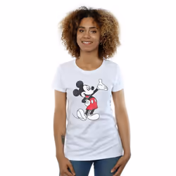 Disney Womens/Ladies Traditional Wave Mickey Mouse Cotton T-Shirt - M, White