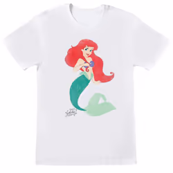Disney Princess Girls Ariel Cotton Classic T-Shirt - 9-11 Years, White