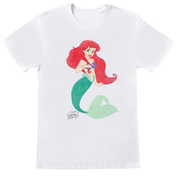 Disney Princess Girls Ariel Cotton Classic T-Shirt - 9-11 Years, White