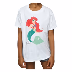 Disney Princess Girls Ariel Cotton Classic T-Shirt - 9-11 Years, White