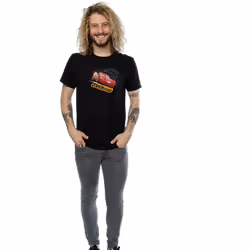 Cars Mens Lightning McQueen Cotton T-Shirt - M, Black