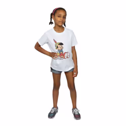 Pinocchio Girls Classic Cotton T-Shirt - 9-11 Years, White