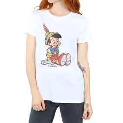 Pinocchio Womens/Ladies Classic Cotton Boyfriend T-Shirt - M, White