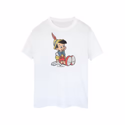 Pinocchio Womens/Ladies Classic Cotton Boyfriend T-Shirt - XXL, White