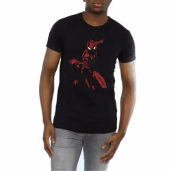 Spider-Man Mens Shadow Cotton T-Shirt - XXL, Black