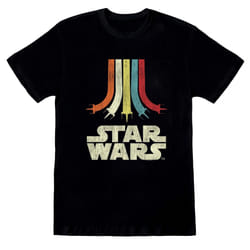 Star Wars Boys Rainbow Cotton T-Shirt - 9-11 Years, Black