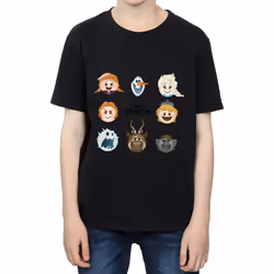 Frozen Boys Head Cotton T-Shirt - 9-11 Years, Black