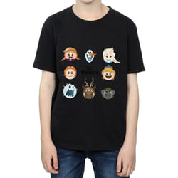 Frozen Boys Head Cotton T-Shirt - 9-11 Years, Black