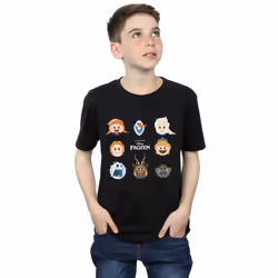 Frozen Boys Head Cotton T-Shirt - 9-11 Years, Black