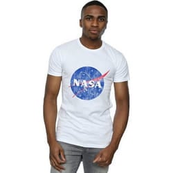 NASA Mens Insignia Distressed Cotton Logo T-Shirt - M, White