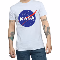 NASA Mens Insignia Distressed Logo T-Shirt - L, Sports Grey