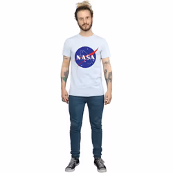 NASA Mens Insignia Distressed Logo T-Shirt - XL, Sports Grey